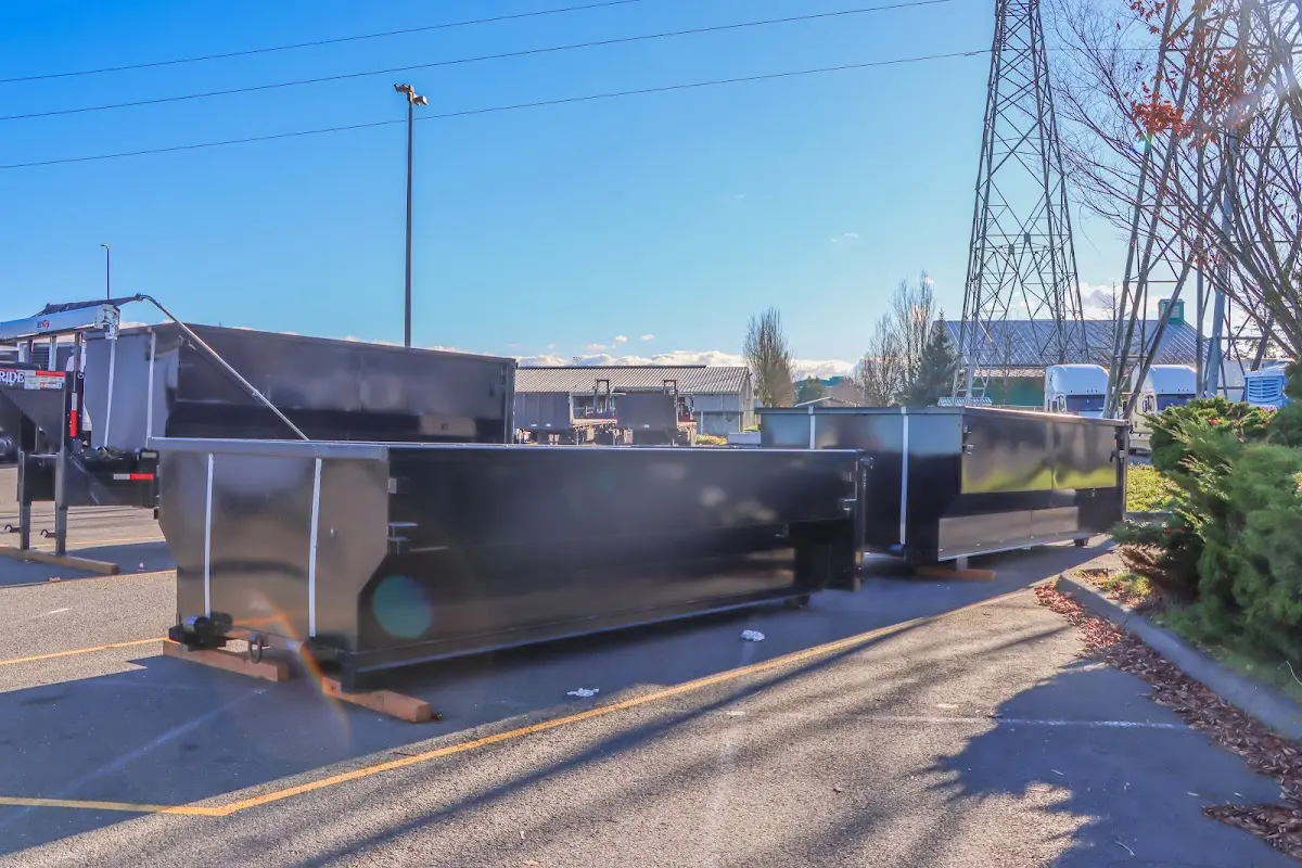 Roll-off dumpster ready for waste disposal at job site for Construction Dumpster Rental in Cambridge